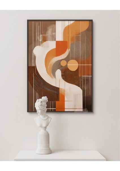 Metal Çerçeveli Gerçek Camlı Tablo - Dijital Baskı - Soyut " Kum Fırtınası" fırsatları