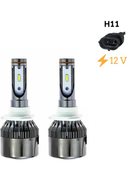H11 Tip LED Far Ampulü Beyaz Renk 36W 4800LM 12V