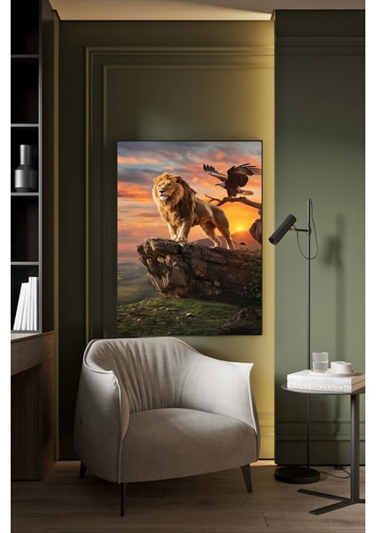 Kral Aslan ve Sağ Kolu Kartalkanvas Tablo Ev Duvar Salon Ofis Dükkan Hediyelik Dekarasyon Süsü