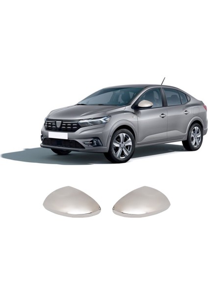 Dacia Logan Uyumlu 2021 ve Üzeri Krom Ayna Kapağı 2 Parça Paslanmaz Çelik