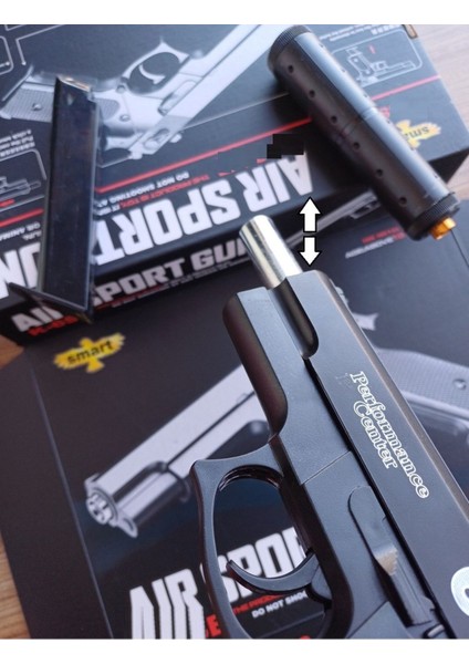 Elite Boncuk Tabanca Diecast Ful Demir Gövdeli Kutulu Oyuncak Metal Silah Üst Sürgü Çekilir 1 Adet indirimleri