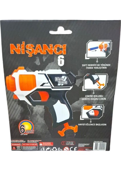 Elite Seçti̇m Aldim Presti̇j Ni̇şanci Nerf Sünger Tabancasi 6 Mermi̇ 12+ 1 Adet