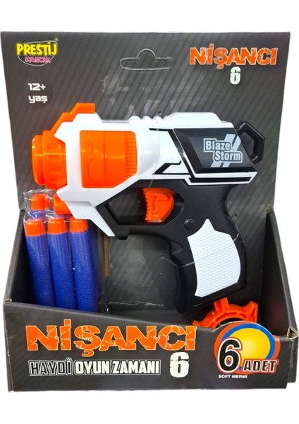 Elite Seçti̇m Aldim Presti̇j Ni̇şanci Nerf Sünger Tabancasi 6 Mermi̇ 12+ 1 Adet
