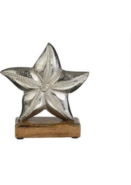 Ahşap Gümüş Marin Deniz Yıldızı Dekor 15X16CM fiyatları