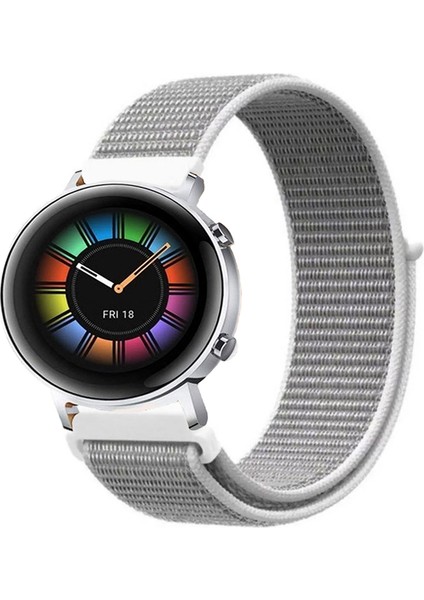 Huawei Watch Gt2 42MM Akıllı Saat Uyumlu Spor Kumaş Desenli Cırt Cırtlı Kordon Kayış