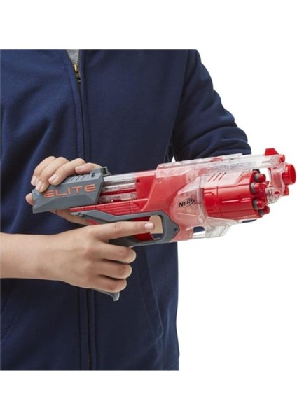 Elite Nerf Elite Disruptor Blaster, 6-Dart Davul, 6 Elite Dart, Hızlı Ateş, Yarı Saydam Kırmızı 1 Adet fırsatları