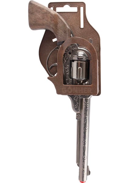Elite Metal Kovboy Tabancası Kapsül Patlatan Büyük Revolver Silah Seti - 27.5 cm Kutulu 1 Adet