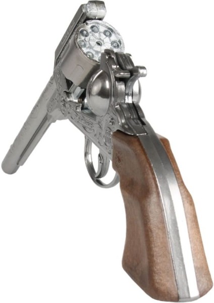 Elite Metal Kovboy Tabancası Kapsül Patlatan Büyük Revolver Silah Seti - 27.5 cm Kutulu 1 Adet