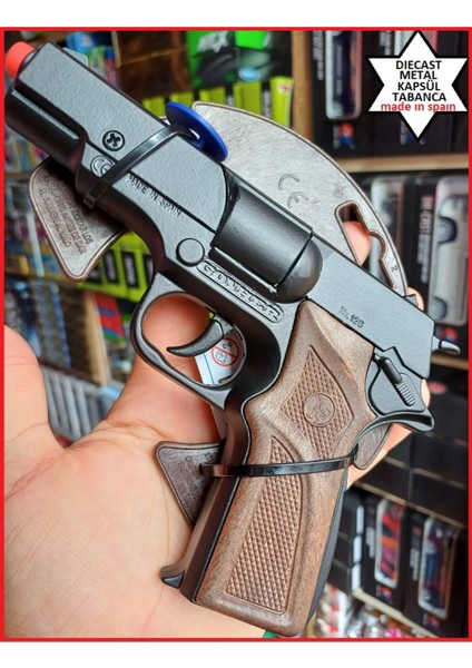 Elite Kapsül Patlatan Polis Tabanca Demir Silah Ispanya Ağır Metal Police Gun 1 Adet