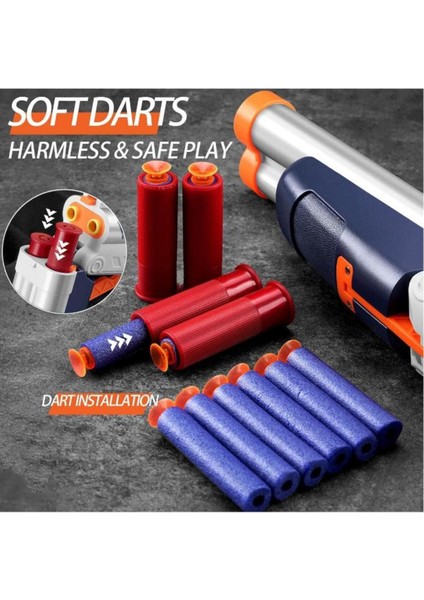 Elite Boş Kovan Fırlatan 6 Kapsül 10 Dart Sünger Atan Tabanca 1 Adet