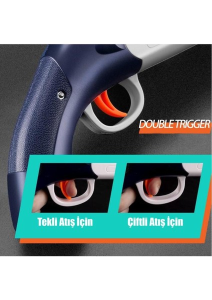 Elite Boş Kovan Fırlatan 6 Kapsül 10 Dart Sünger Atan Tabanca 1 Adet