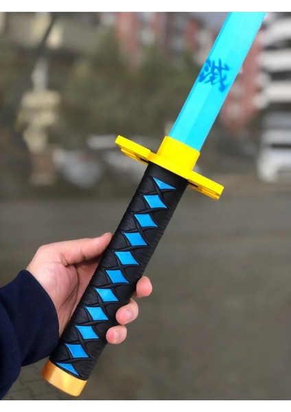 Elite Muichiro Tokito Demon Slayer Katana Sword Kılıç 95 cm Katlanabilir Sağlam Plastik Açılıp Kapanabilen 1 Adet fırsatları