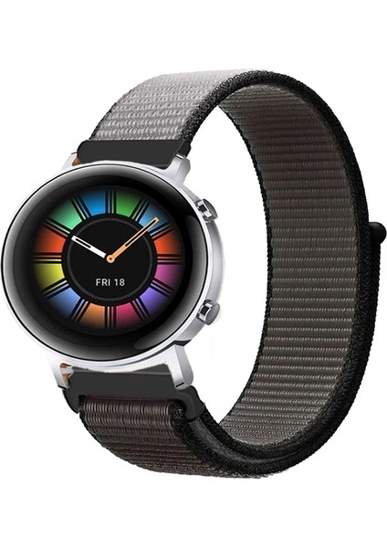 Huawei Watch Gt2 42MM Akıllı Saat Uyumlu Spor Kumaş Desenli Cırt Cırtlı Kordon Kayış