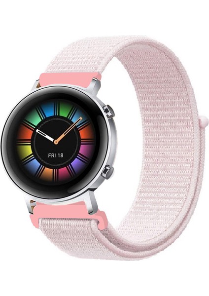 Huawei Watch Gt2 42MM Akıllı Saat Uyumlu Spor Kumaş Desenli Cırt Cırtlı Kordon Kayış