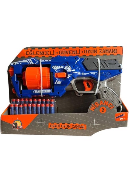 Elite Nişancı 2 Sünger Mermi Atan Nerf Tabanca 40 Adet Mermi 1 Adet