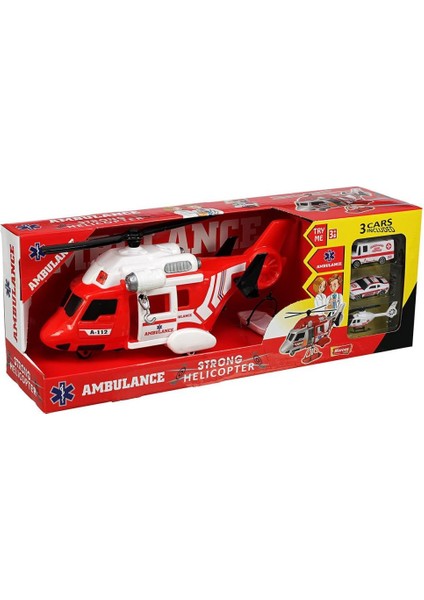 ERN-2004 Heroes Toys Helikopter Ambulans Seti Arabalı- Eren Oyuncak