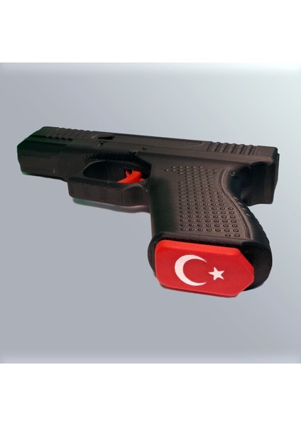 Elite Glock 19 Kabzada Türk Bayrağı Hareketli Kapak ve Tetik Oyuncak Tabanca Silah 1 Adet