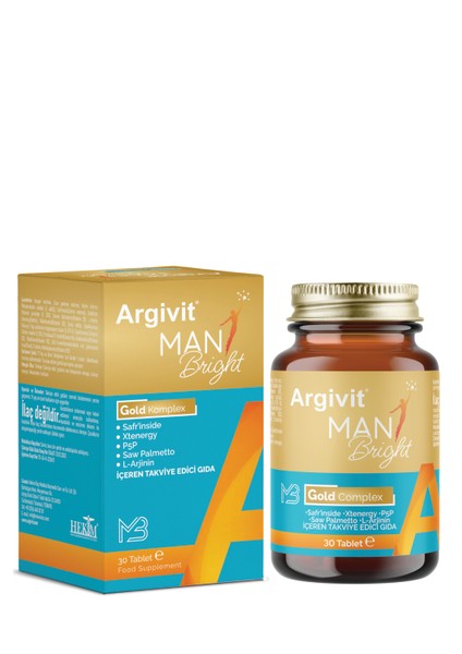 Man Bright Tablet 2’li Paket ( Cüce Palmiye (Saw Palmetto), Safran, Isırgan ve L-Arjinin ) 30 Tablet