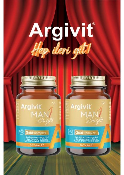 Man Bright Tablet 2’li Paket ( Cüce Palmiye (Saw Palmetto), Safran, Isırgan ve L-Arjinin ) 30 Tablet