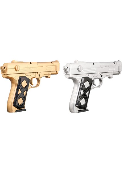 Elite Altın Gümüş Renk 20X13 Cm. Boncuk Atan Tabanca ve 20 Paket 1200 Adet Gold Boncuklu 1 Adet