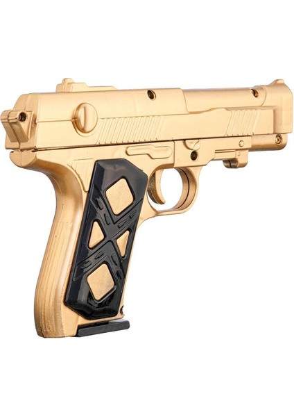Elite Altın Gümüş Renk 20X13 Cm. Boncuk Atan Tabanca ve 20 Paket 1200 Adet Gold Boncuklu 1 Adet