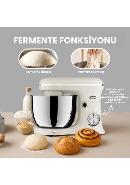 Kitchen Helper PV-4700 1500W-5.2 Litre -10 Kademe Hız Ayarı Stand Mikser Hamur Yoğurma Makinesi Siyah