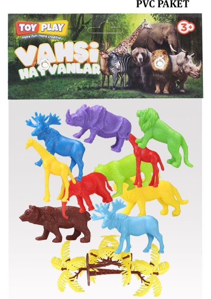 Elite Toy Play 18 Parça Büyük ve Mini Vahşi Safari Hayvanları Seti SKU690-669 1 Adet