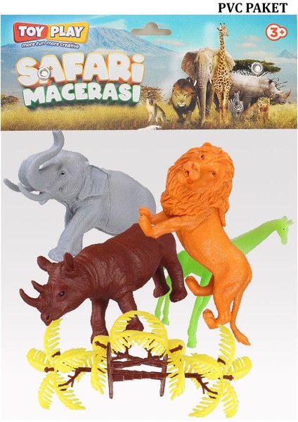 Elite Toy Play 18 Parça Büyük ve Mini Vahşi Safari Hayvanları Seti SKU690-669 1 Adet
