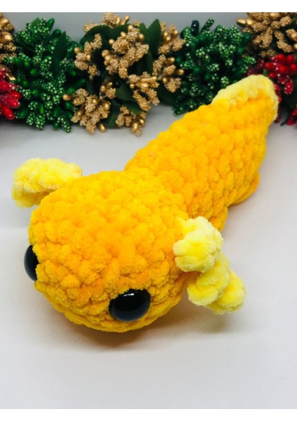 Elite Sevimli Turuncu Axolotl Amigurumi Oyuncak Handmade 1 Adet
