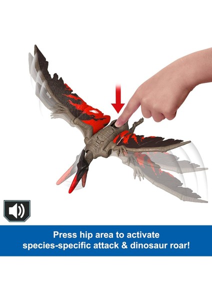 Elite Jurassic World Dinosaur Toys With Roar Sound & Attack Action Pteranodon Hayvan Figür 1 Adet