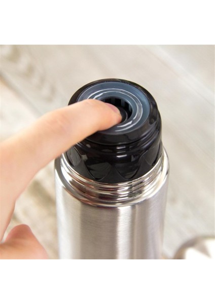 Deri Taşıma Çantalı Bardaklı Kişiye Özel Termos 500 ml (Krom) modelleri