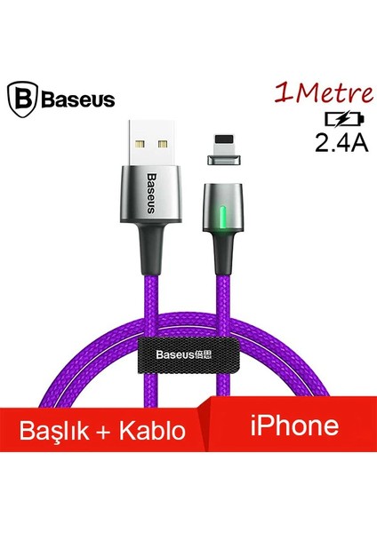 Baseus Zinc Magnetic USB Kablo Şarj Iphone 14-13-12-11 1METRE-(5775) - FKU6103-1446 fiyatları