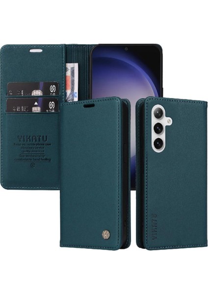 Kart Yuvaları Güçlü Manyetik ve Stand Ile Samsung Galaxy S25 Için Flip Case (Yurt Dışından)