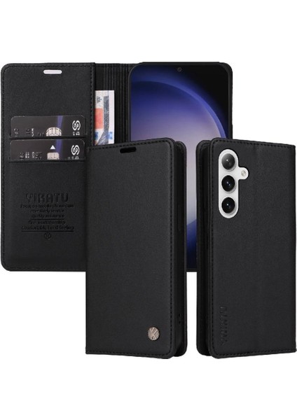 Kart Yuvaları Güçlü Manyetik ve Stand Ile Samsung Galaxy S25 Için Flip Case (Yurt Dışından)