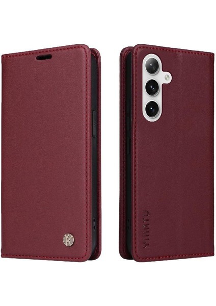 Kart Yuvaları Güçlü Manyetik ve Stand Ile Samsung Galaxy S25 Için Flip Case (Yurt Dışından)