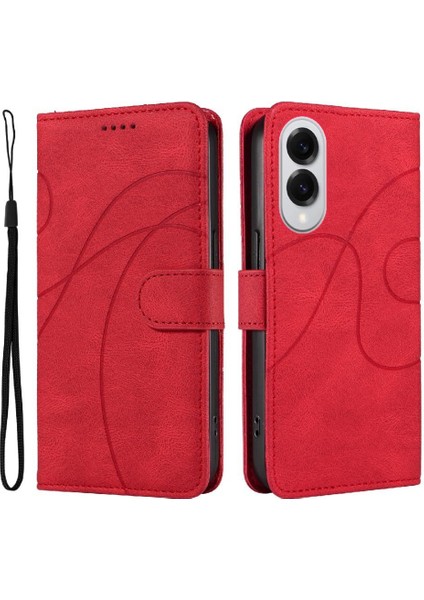 Samsung Galaxy S25 Kenar Cilt Hissediyorum Deri ve Buzlu Tpu Için Flip Case (Yurt Dışından)