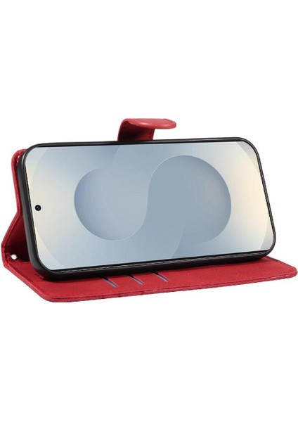 Samsung Galaxy S25 Kenar Cilt Hissediyorum Deri ve Buzlu Tpu Için Flip Case (Yurt Dışından)