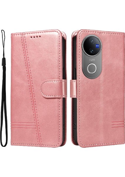 Vıvo V50 5g Cüzdan Telefon Kılıfı Için Filp Durumda Kredi Ile Preslenmiş Pu Deri (Yurt Dışından)