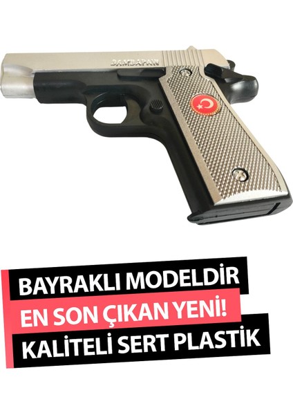 Elite Yeni Ikili Paket! Gold ve Gümüş Renk Türk Bayraklı Boncuklu Oyuncak Tabanca + 30 Paket Boncuk Hediye 1 Adet modelleri