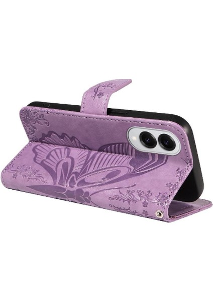 Samsung Galaxy S25 Kenar Yüksek Kaliteli Deri Kabartmalı El Için Flip Case (Yurt Dışından)