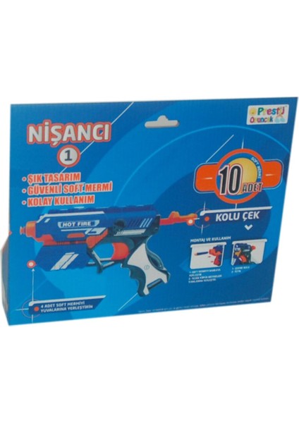 Elite Nişancı 4 Hazneli Sünger Dart Atan Silah 10 Yedek Mermi - 6363 1 Adet