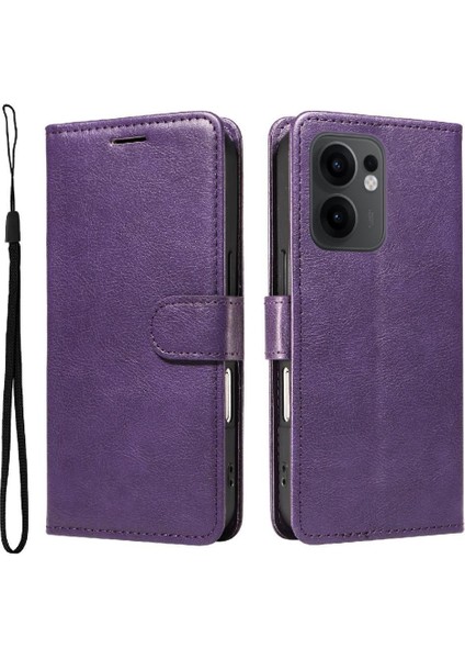Oppo Reno 13F Yüksek Kaliteli Deri Klasik Düz Renk Telefon Için Flip Case (Yurt Dışından) modelleri