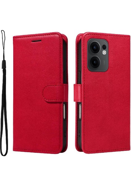 Oppo Reno 13F Yüksek Kaliteli Deri Klasik Düz Renk Telefon Için Flip Case (Yurt Dışından) modelleri