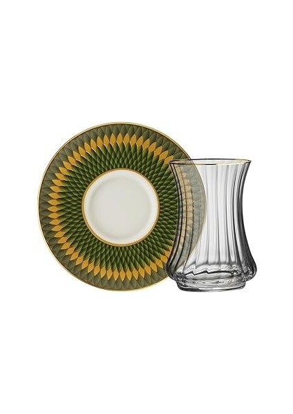 Sandro Moreno 1453 Farfar Gold 12 Parça Altı Kişilik Çay Seti 110 ml