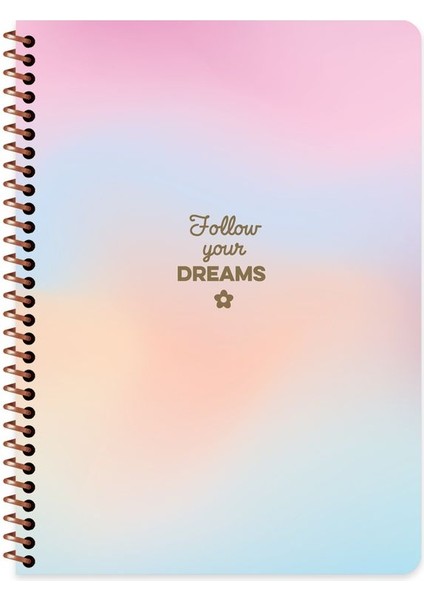 Peritozu Çizgili Stickerli Defter | 16,5 x 22,5 cm | Spiralli – 80 Yaprak