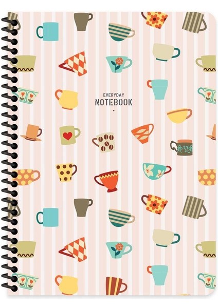 Coffee Çizgili Defter (16.5 x 22.5 Cm)