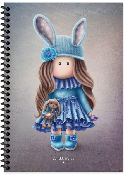 Tilda Çizgili Defter | 16,5 x 22,5 cm | Spiralli – 80 Yaprak