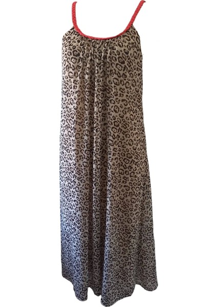 Isabel Leopar Örme Askılı Şifon Elbise fiyatları