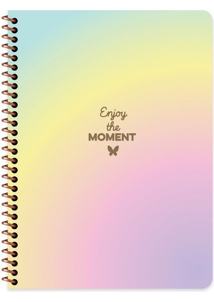 Peritozu Çizgili Stickerli Defter | 16,5 x 22,5 cm | Spiralli – 80 Yaprak