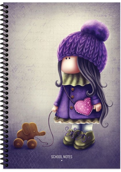 Tilda Çizgili Defter | 16,5 x 22,5 cm | Spiralli – 80 Yaprak